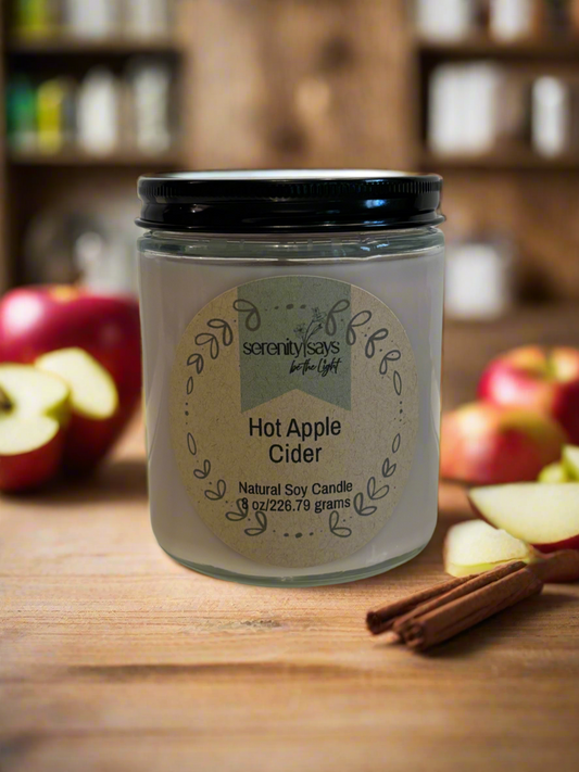 Candle Jar 8 oz - Hot Apple Cider LIMITED EDITION